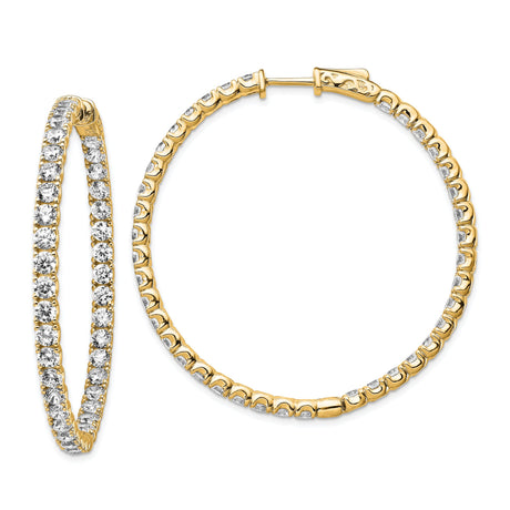 Sterling Silver Hoop Earrings with Cubic Zirconia, Full Eternity In and Out Style for Women