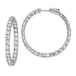 Sterling Silver Hoop Earrings with Round-Cut Cubic Zirconia, Inside-Out Polished Design