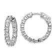 Sterling Silver Hoop Earrings with Round Cut Cubic Zirconia Inside Out Design