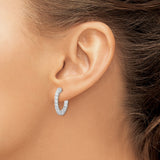 Sterling Silver Hoop Earrings with Cubic Zirconia and Celtic Knot Design for Women