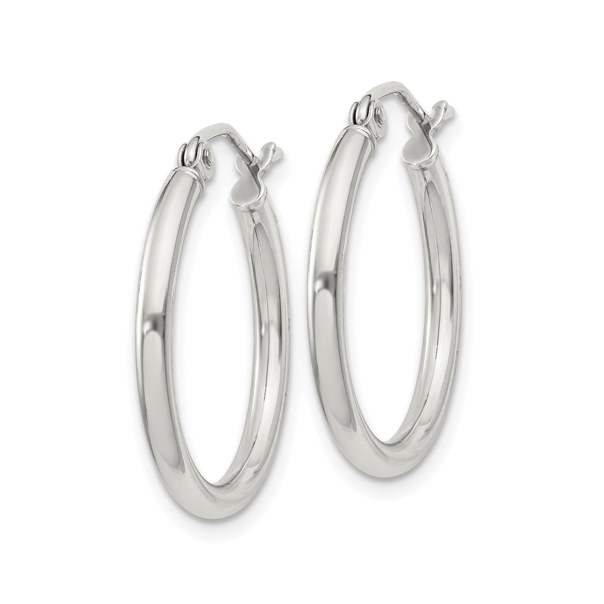 Sterling Silver Hoop Earrings, Lightweight Round Design with Snap Closure, Minimalist Style for Women