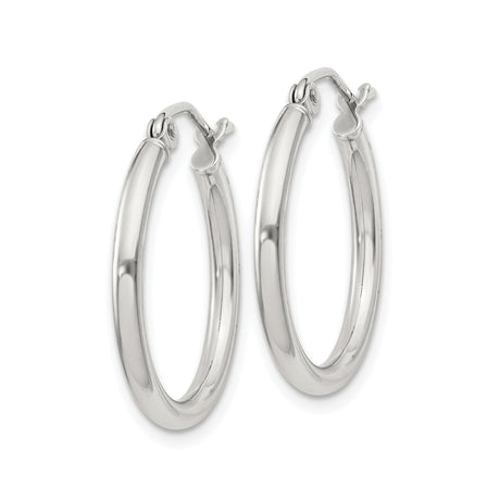 Sterling Silver Hoop Earrings, Lightweight Round Design with Snap Closure, Minimalist Style for Women