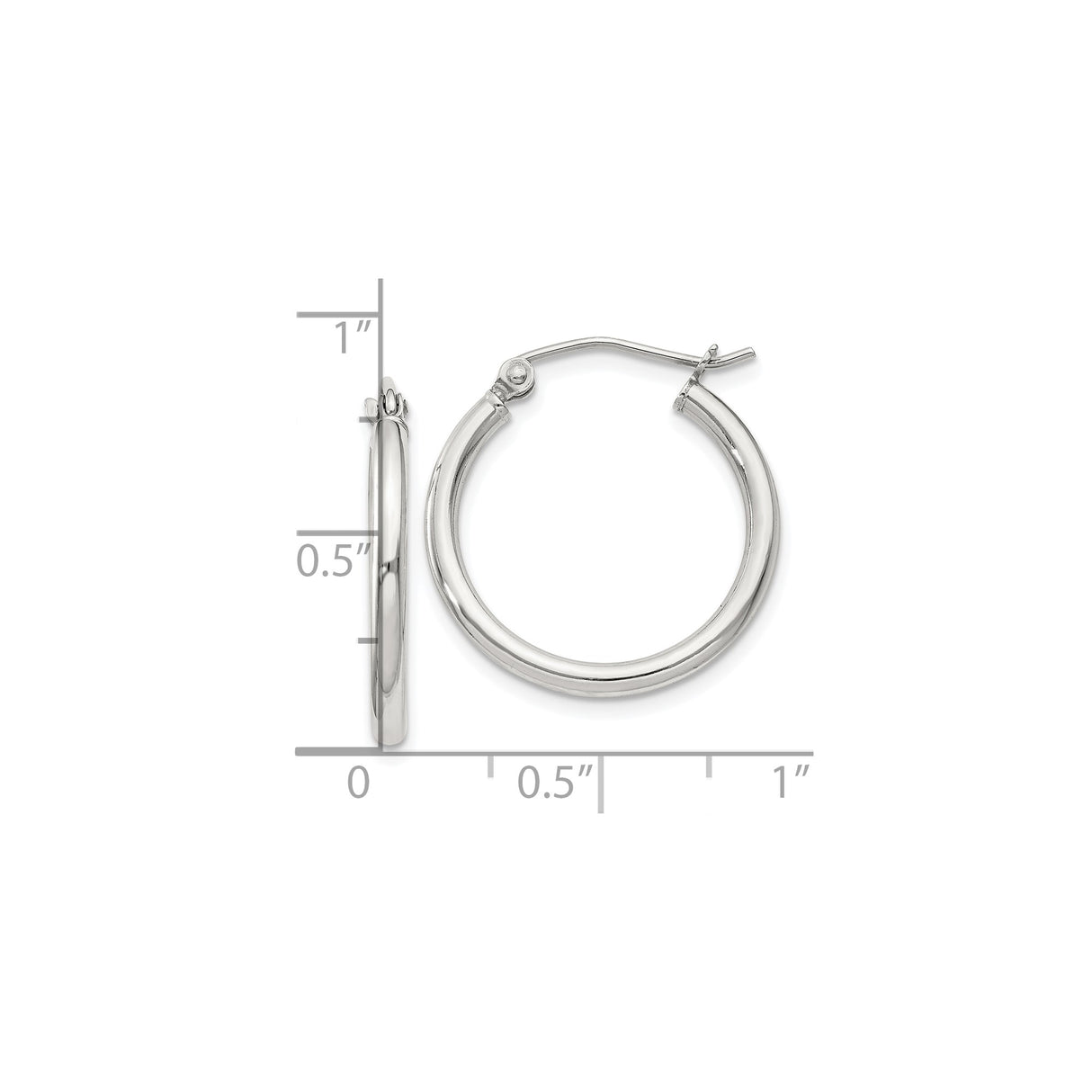 Sterling Silver Hoop Earrings, Lightweight Round Design with Snap Closure, Minimalist Style for Women