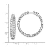 Sterling Silver Hoop Earrings with Cubic Zirconia, Inside Out Prong Set Design