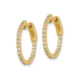 Sterling Silver Hoop Earrings with Cubic Zirconia, Gold Plated Scroll Design