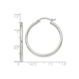 Sterling Silver Hoop Earrings, Polished Smooth Finish, Lightweight Classic Design for Women