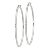 Sterling Silver Hoop Earrings with Latch Back Closure, Polished Minimalist Round Design