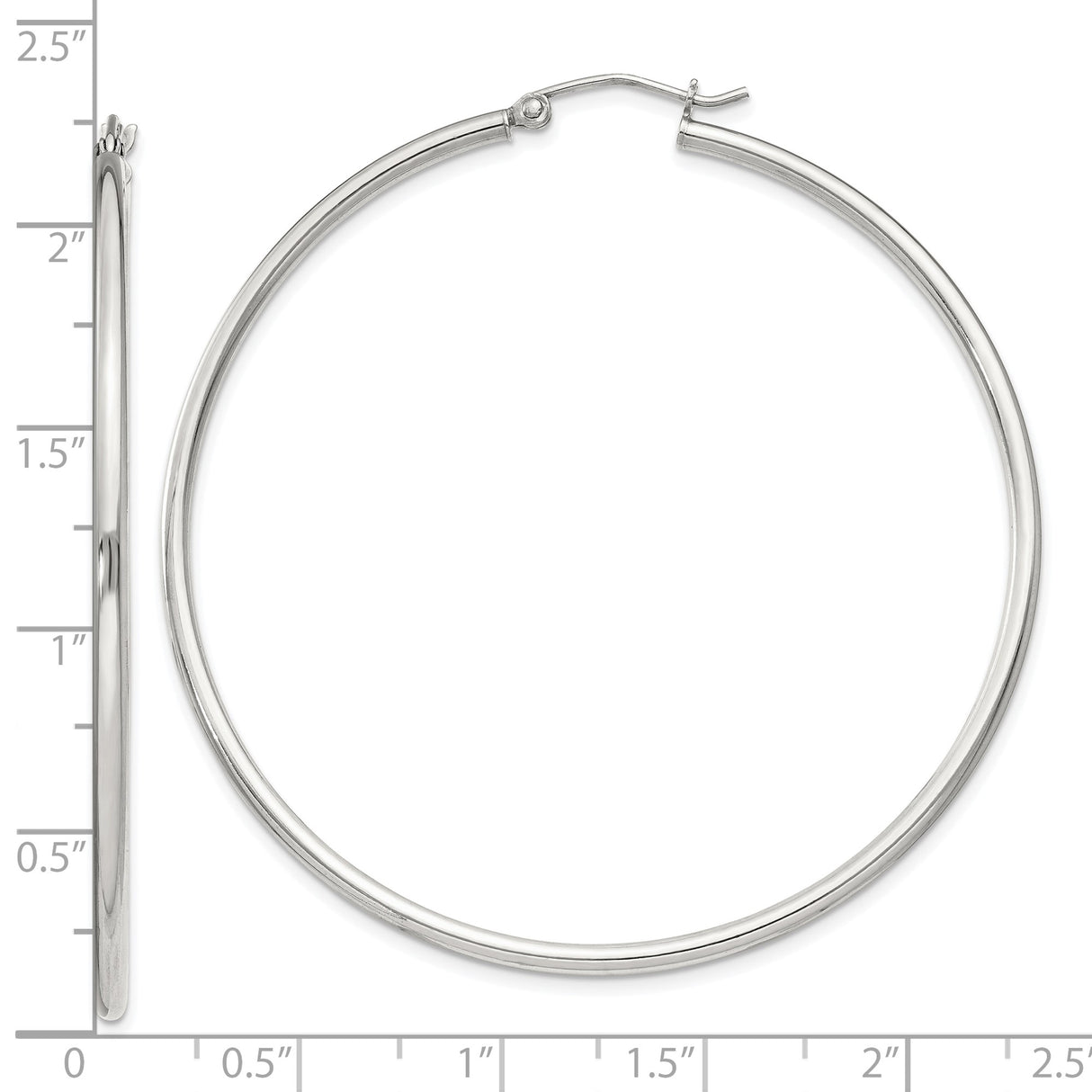 Sterling Silver Hoop Earrings with Latch Back Closure, Polished Minimalist Round Design