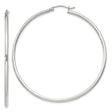 Sterling Silver Hoop Earrings with Latch Back Closure, Polished Minimalist Round Design