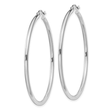 Sterling Silver Hoop Earrings, Large Lightweight Polished Round Hoops, Minimalist Modern Style