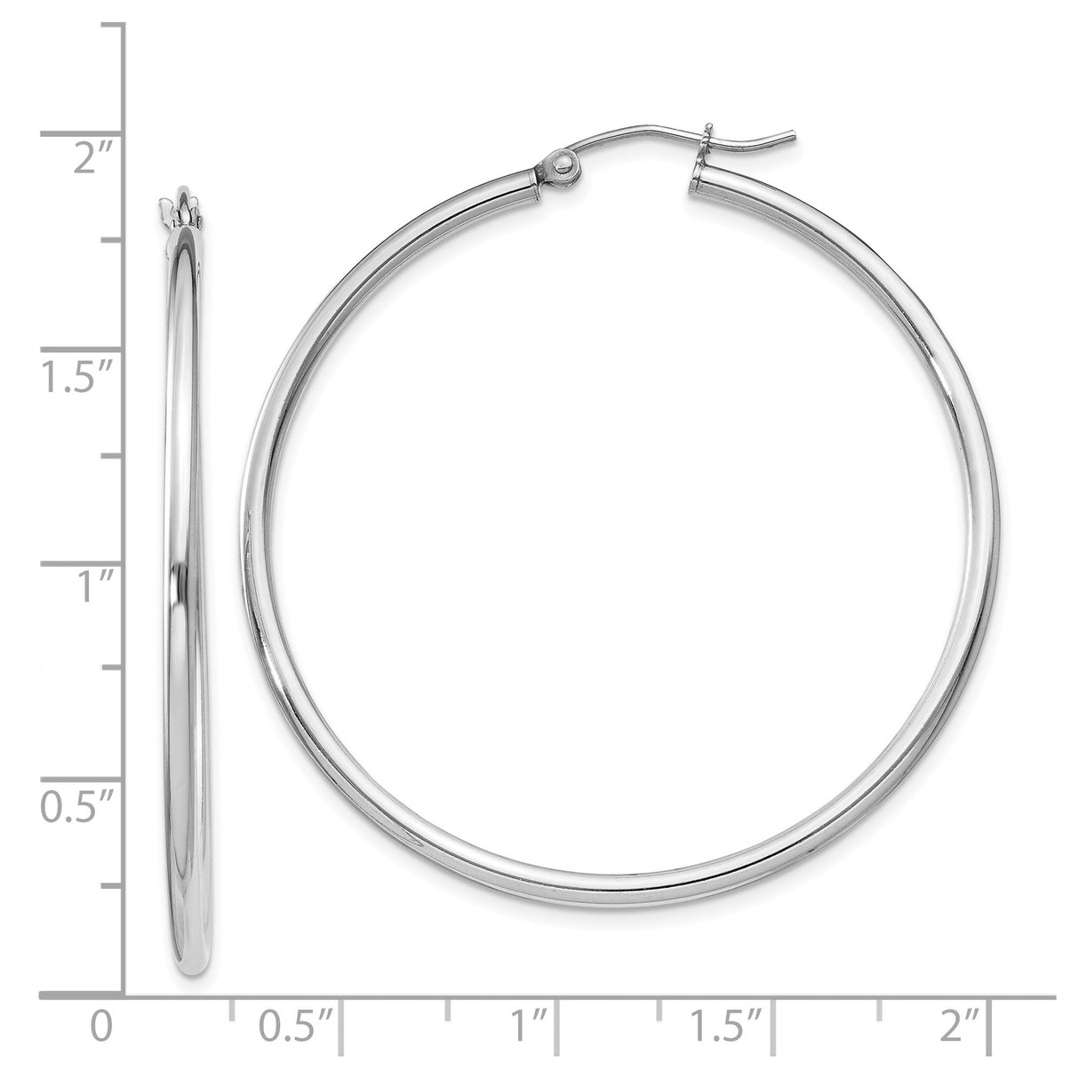 Sterling Silver Hoop Earrings, Large Lightweight Polished Round Hoops, Minimalist Modern Style