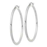 Sterling Silver Hoop Earrings, Classic Round Polished Design, Lightweight Minimalist Style