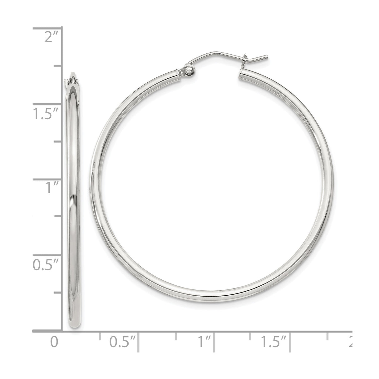 Sterling Silver Hoop Earrings, Classic Round Polished Design, Lightweight Minimalist Style