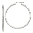 Sterling Silver Hoop Earrings, Classic Round Polished Design, Lightweight Minimalist Style