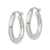 Sterling Silver Hoop Earrings, Classic Round Design with Smooth Finish, Latch-Back Closure