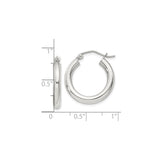 Sterling Silver Hoop Earrings, Classic Round Design with Smooth Finish, Latch-Back Closure