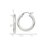 Sterling Silver Hoop Earrings with Hinged Closure, Classic Polished Design for Women