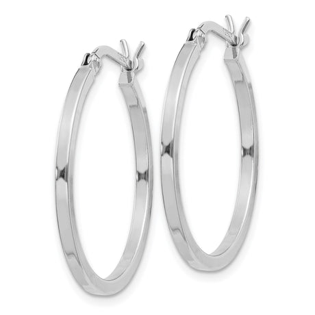 Sterling Silver Hoop Earrings, Classic Round Polished Design, Lightweight Minimalist Jewelry for Women