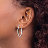 Sterling Silver Hoop Earrings, Classic Round Polished Design, Lightweight Minimalist Jewelry for Women