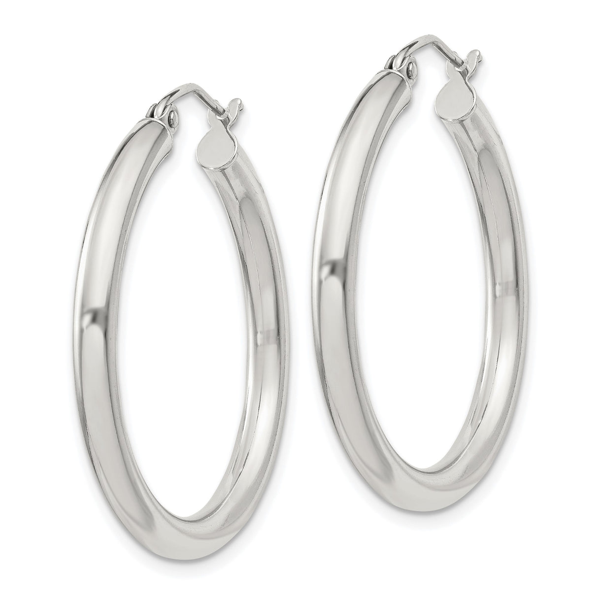 Sterling Silver Hoop Earrings with Polished Finish, Minimalist Everyday Style