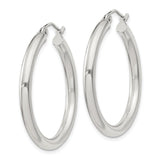 Sterling Silver Hoop Earrings with Polished Finish, Minimalist Everyday Style