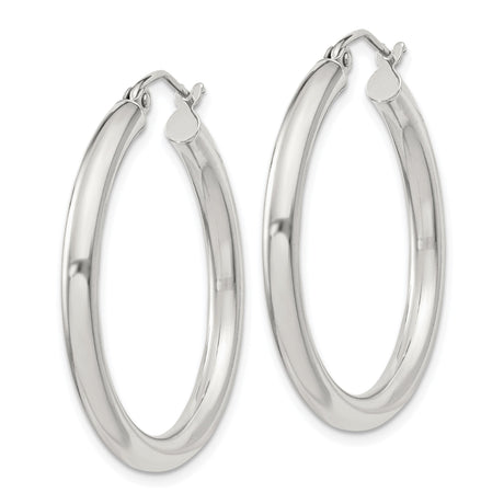 Sterling Silver Hoop Earrings with Polished Finish, Minimalist Everyday Style