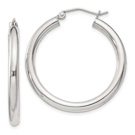 Sterling Silver Hoop Earrings with Polished Finish, Minimalist Everyday Style