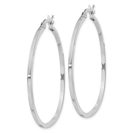 Sterling Silver Hoop Earrings, Large Round High Polish Minimalist Style