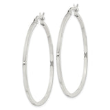 Sterling Silver Large Round Hoop Earrings, Polished Finish, Minimalist Modern Style