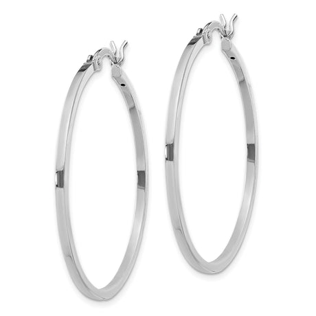 Sterling Silver Hoop Earrings, Lightweight Round Design with Latch-Back Closure