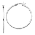 Sterling Silver Hoop Earrings, Lightweight Round Design with Latch-Back Closure