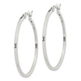 Sterling Silver Hoop Earrings, Polished Finish, Medium Round Minimalist Design for Women