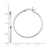 Sterling Silver Hoop Earrings, Polished Finish, Medium Round Minimalist Design for Women