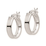 Sterling Silver Hoop Earrings, Polished Finish, Classic Round Latch Back, Lightweight Design for Women