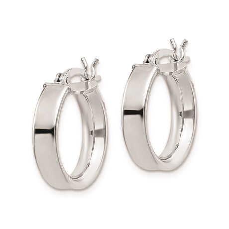 Sterling Silver Hoop Earrings, Polished Finish, Classic Round Latch Back, Lightweight Design for Women