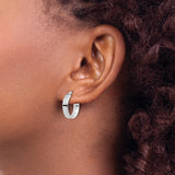 Sterling Silver Hoop Earrings, Polished Finish, Classic Round Latch Back, Lightweight Design for Women