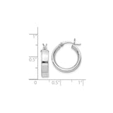 Sterling Silver Hoop Earrings, Polished Finish, Classic Round Latch Back, Lightweight Design for Women
