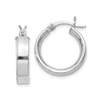 Sterling Silver Hoop Earrings, Polished Finish, Classic Round Latch Back, Lightweight Design for Women