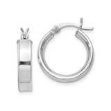 Sterling Silver Hoop Earrings, Polished Finish, Classic Round Latch Back, Lightweight Design for Women