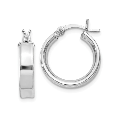 Sterling Silver Hoop Earrings, Polished Finish, Classic Round Latch Back, Lightweight Design for Women