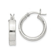 Sterling Silver Hoop Earrings with Latch Back, Classic Round Polished Minimalist Style