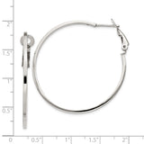 Sterling Silver Hoop Earrings, Lightweight High Polish Classic Everyday Design for Women