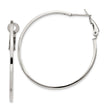 Sterling Silver Hoop Earrings, Lightweight High Polish Classic Everyday Design for Women