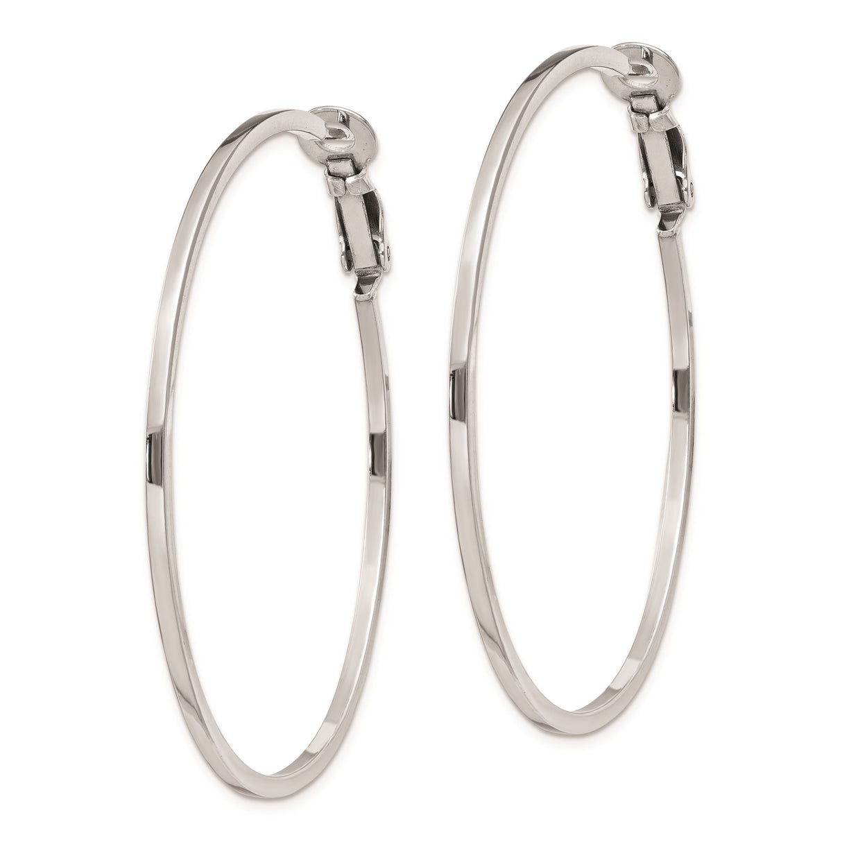 Sterling Silver Hoop Earrings with Latch Back Closure, Lightweight Minimalist Design for Women