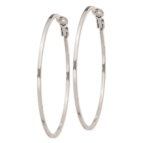Sterling Silver Hoop Earrings, Polished Finish, Classic Latch Back, Lightweight Minimalist Design