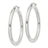 Sterling Silver Hoop Earrings, Classic Round Smooth Polished Lightweight Design for Women