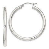 Sterling Silver Hoop Earrings, Classic Round Smooth Polished Lightweight Design for Women