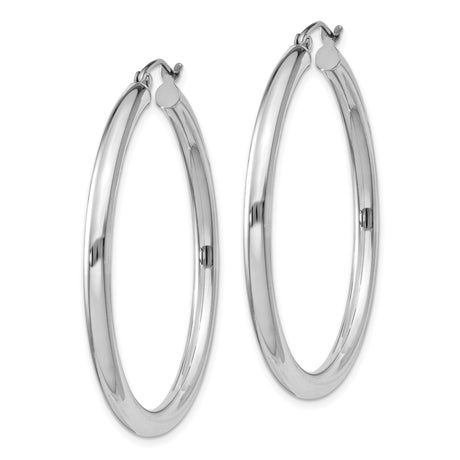 Sterling Silver Hoop Earrings, Lightweight Round Tube with Polished Finish, Minimalist Style for Women