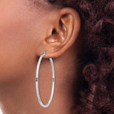 Sterling Silver Hoop Earrings, Diamond Cut Textured Lightweight Tube Design for Women