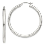 Sterling Silver Hoop Earrings, 3mm Round Minimalist Design with Polished Finish, Hinged Clasp